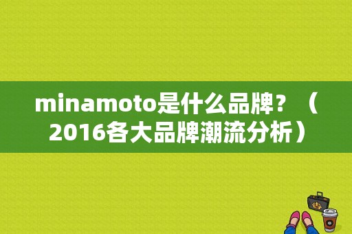 minamoto是什么品牌？（2016各大品牌潮流分析）